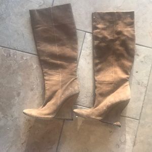 Bcbg heel boots suede